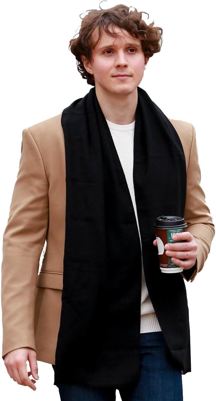 FULLRON Store Men Winter Scarf Soft Warm Long Cashmere Feel Scarves - Image 1
